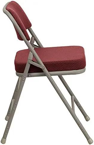 Flash Furniture HERCULES Series Premium Curved Triple Braced & Double Hinged Burgundy Fabric Metal Folding Chair by GreenHaven Gardens