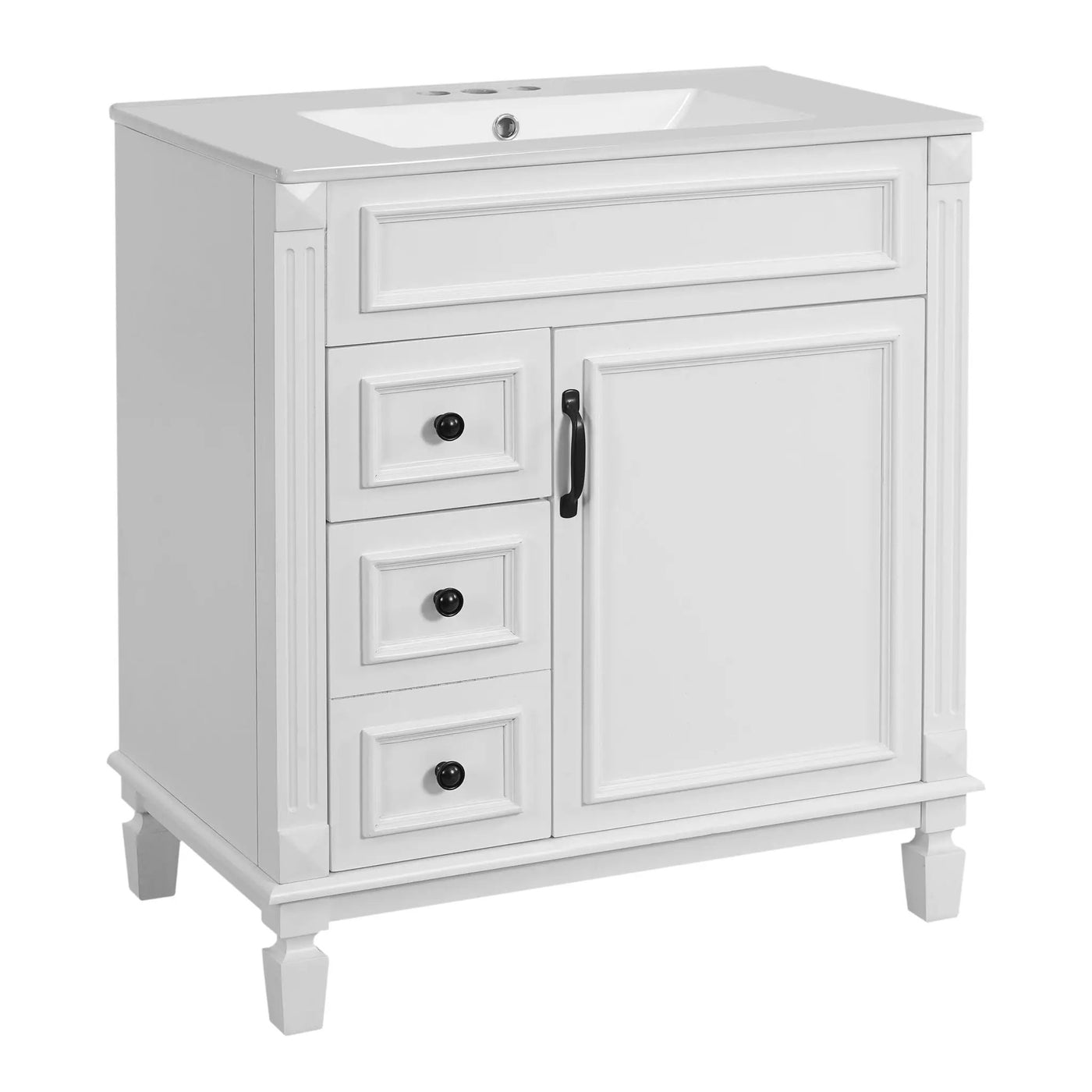 Bathroom Vanity With Sink, Cabinet With 2 Drawers And Adjustable Shelf by HouseOfZazla