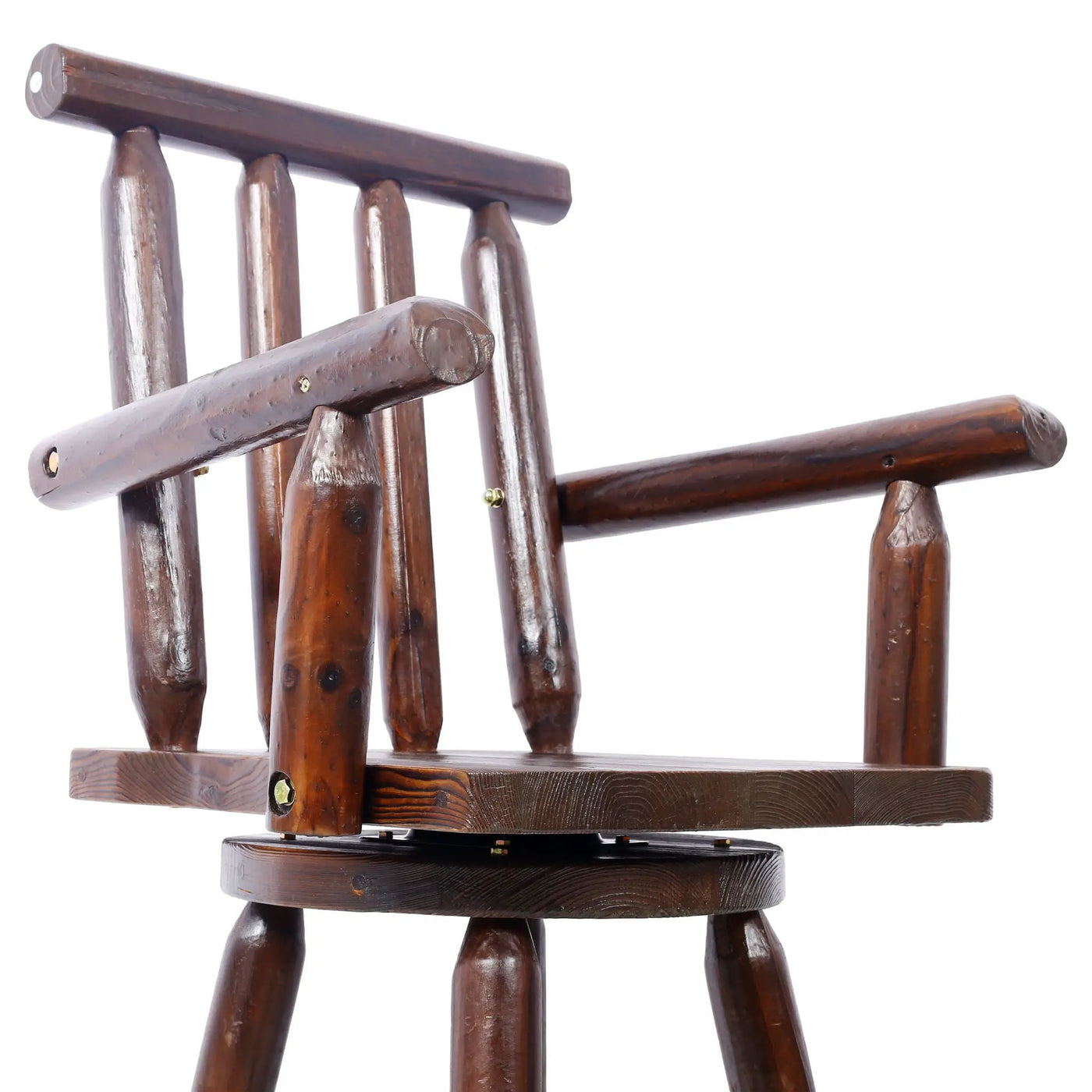 Rustic Bar Stool, Fir Wood Construction, Wide Armrest by HouseOfZazla