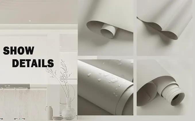 Dimoon 236''x15.7'' Cream Skin Peel and Stick Wallpaper Contact Paper Modern Self Adhesive Wall Paper Removable Renter Friendly Textured Solid Color Cabinet Vinyl Roll (236''x15.7'',Cream Skin) by GreenHaven Gardens