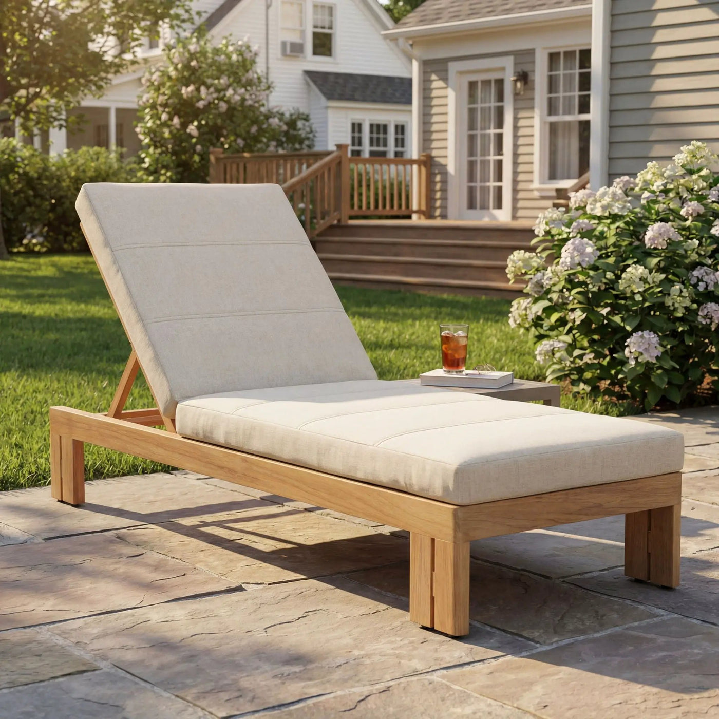 Outdoor Chaise Lounge Cushion Only, Water-Resistant Patio Lounge Chair Cushion With Removable Cover by HouseOfZazla
