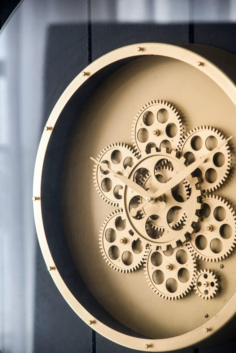 Round Moving Gear Roman Numeral Clock - Multicolor by HouseOfZazla