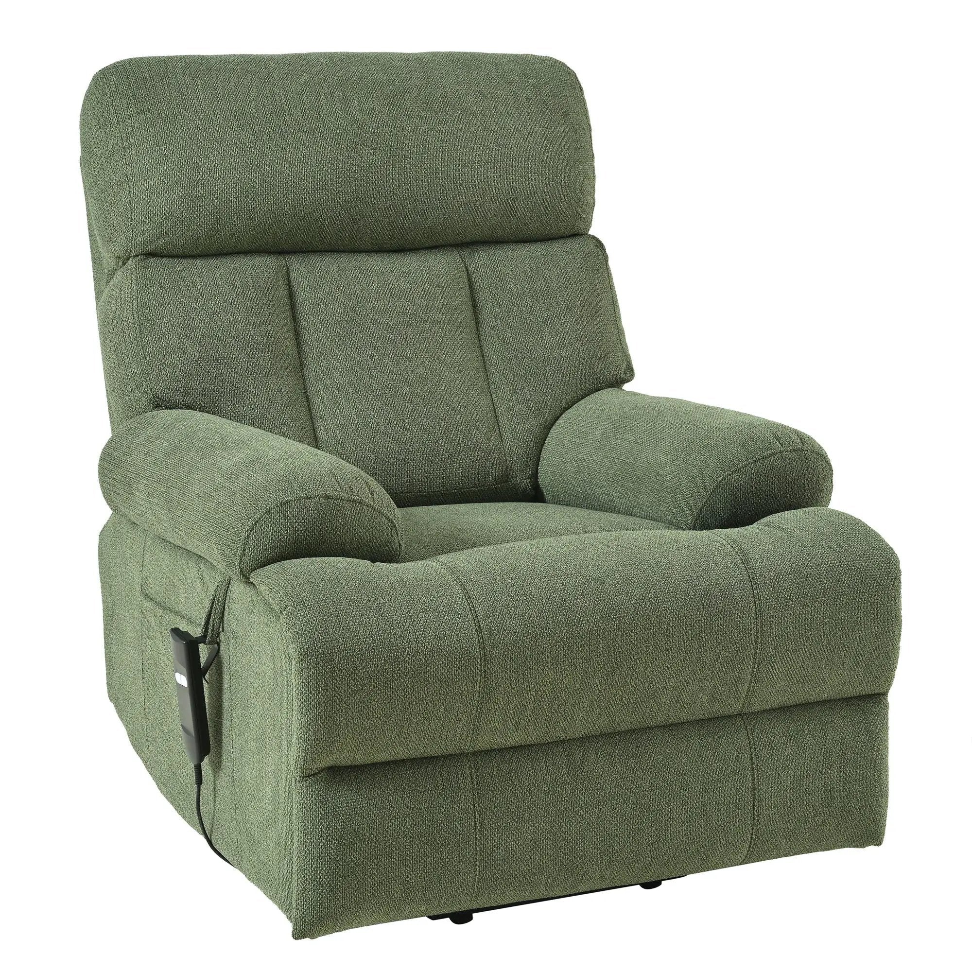 Oversized Power Lift Recliner Chai With Remote Control, Side Pocket, Spacious Seat by HouseOfZazla