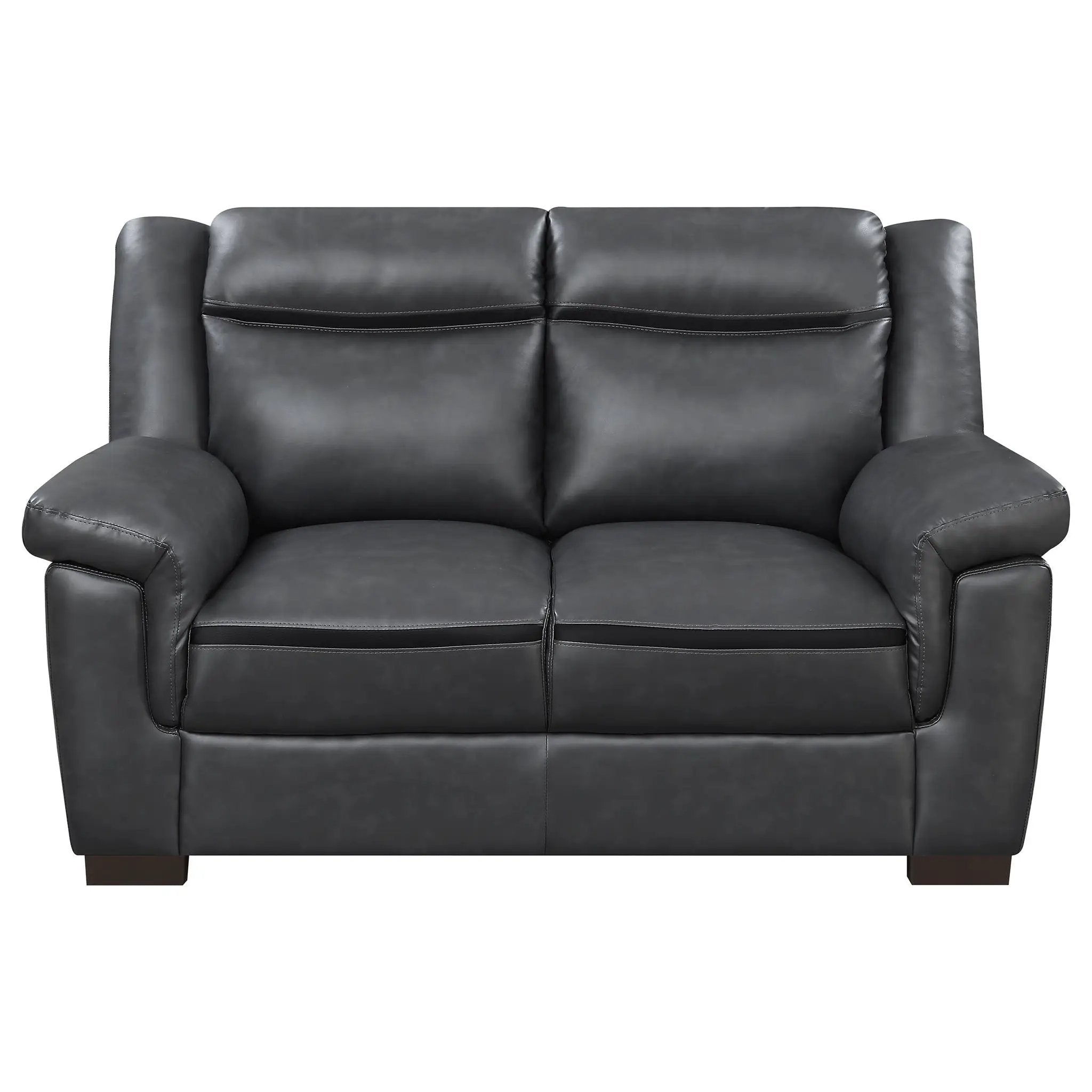Arabella 2-piece Upholstered Padded Arm Sofa Set Grey by Unique Piece Furniture