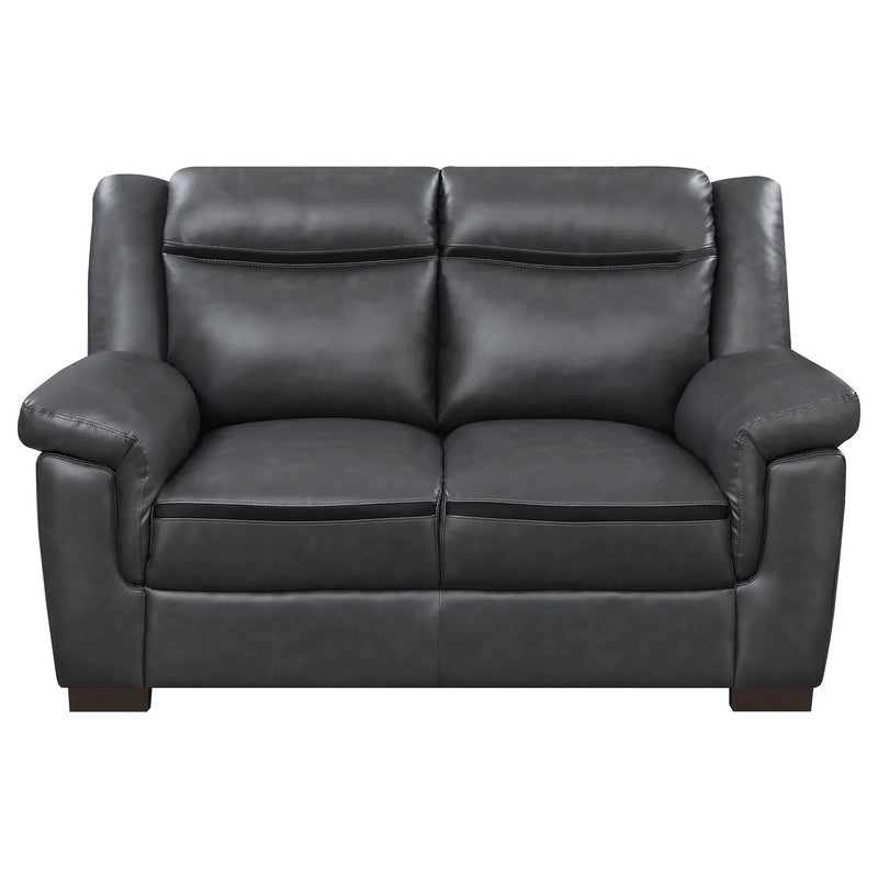 Arabella 2-piece Upholstered Padded Arm Sofa Set Grey by Unique Piece Furniture