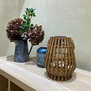 Solar Hanging Lantern Outdoor , Waterproof Natural Bamboo Lanterns with Handle Edison Bulb Design Solar Table Lamp Lights Decoration for Courtyard Patio Garden Farmhouse by GreenHaven Gardens