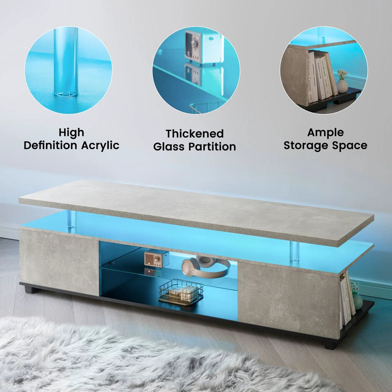 TV Stant With LED And Large Side Cabinet by Unique Piece Furniture