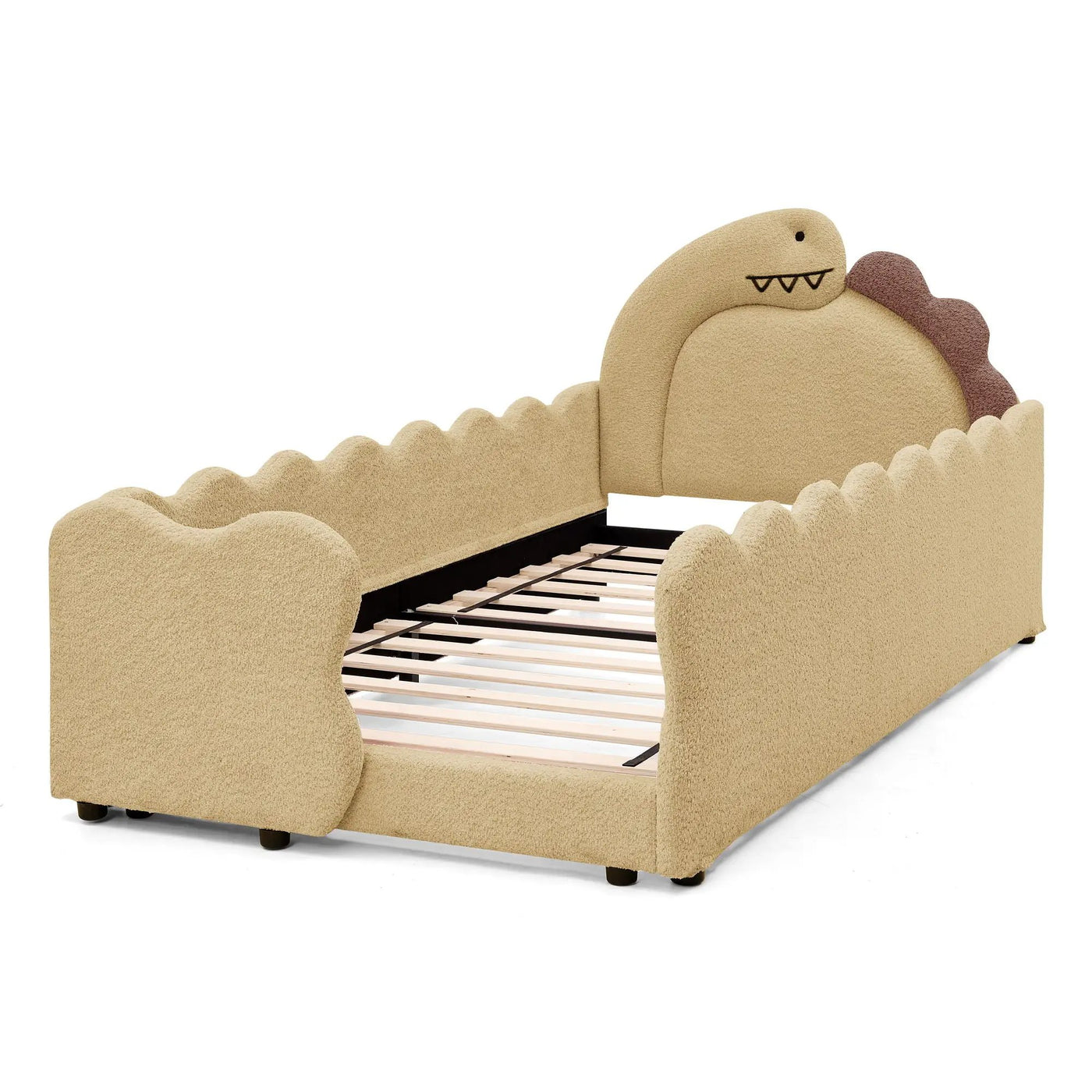 Cute Dinosaur Shaped Bed With Safety Guardrail, Toddler Frame by HouseOfZazla