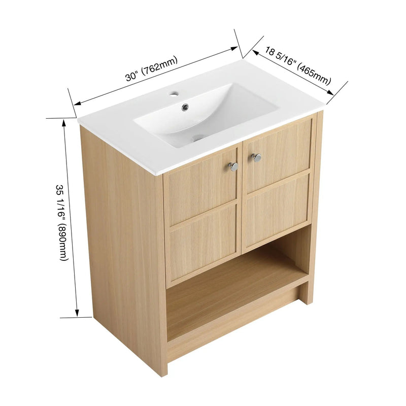 Modern Freestanding Bathroom Vanity With Ceramic Sink And Soft Closing Doors by Unique Piece Furniture