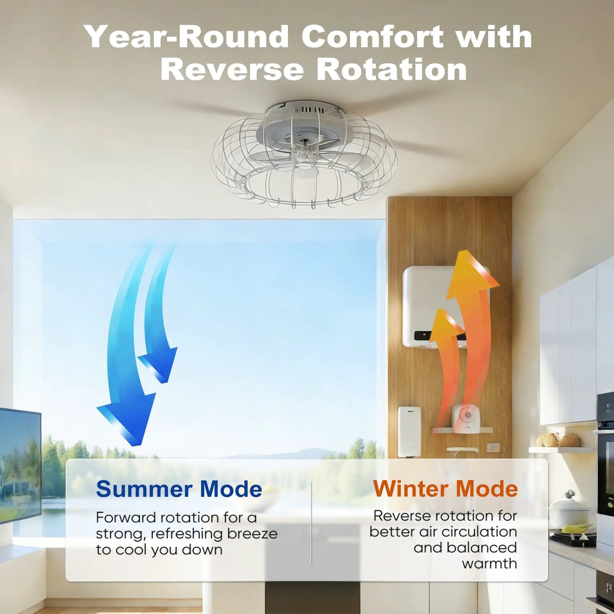 21'' Low Profile Bladeless Ceiling Fan with Lights by HouseOfZazla