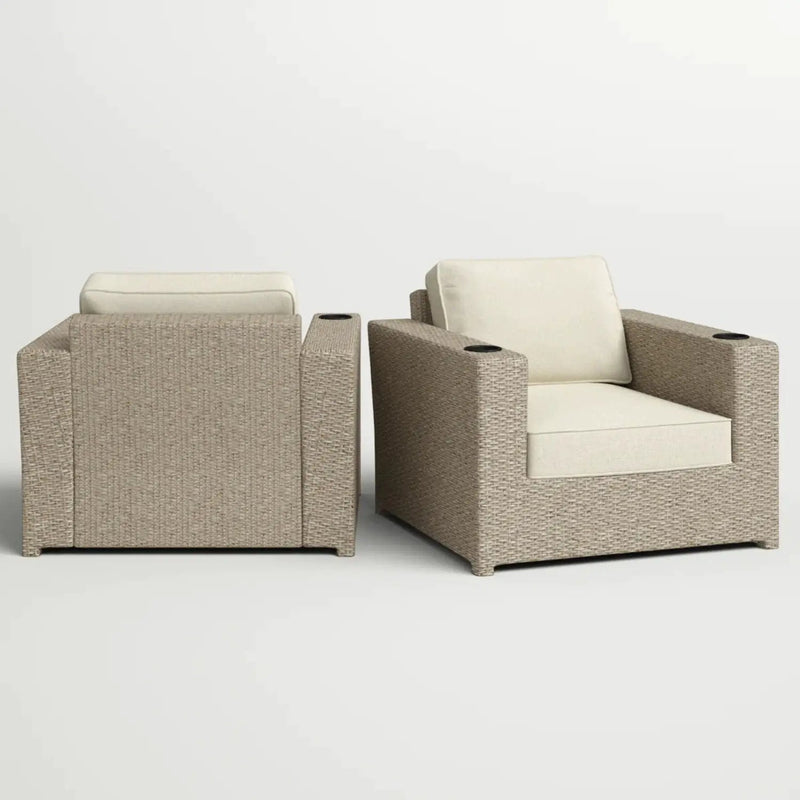 Outdoor Lounge Chairs With Cushions, Weather Resistant - Gray Mix by HouseOfZazla