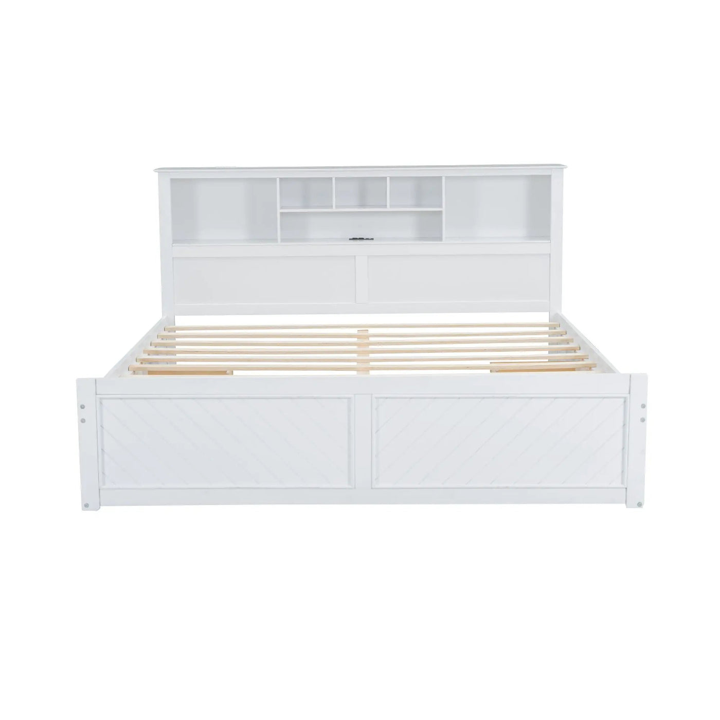 Platform Bed With Multi Storage Headboard, USB And Drawers by HouseOfZazla