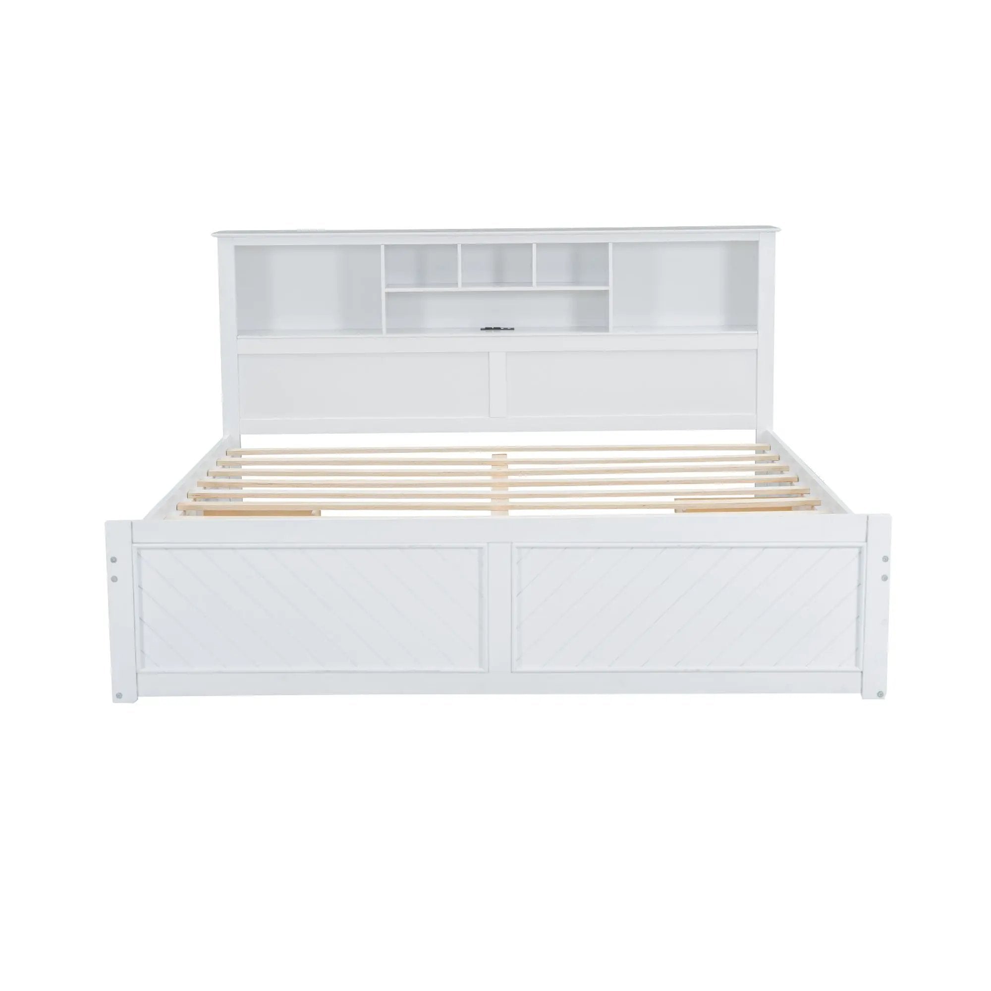 Platform Bed With Multi Storage Headboard, USB And Drawers by Unique Piece Furniture
