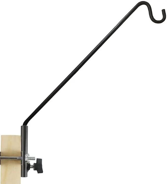 MIXXIDEA Extended Fence Deck Hook Rail Hook Heavy Duty Bird Feeder Hook, 360 Degree Rotary and Length Adjustable Plant Bracket for Bird Feeders, Planters, Suet Baskets, Lanterns, Wind Chimes and More by GreenHaven Gardens