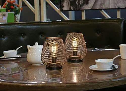JHY DESIGN Set of 2 Metal Cage LED Lantern Battery Powered Cordless Accent Light with LED Great for Weddings Parties Patio Events for Indoors Outdoors by GreenHaven Gardens
