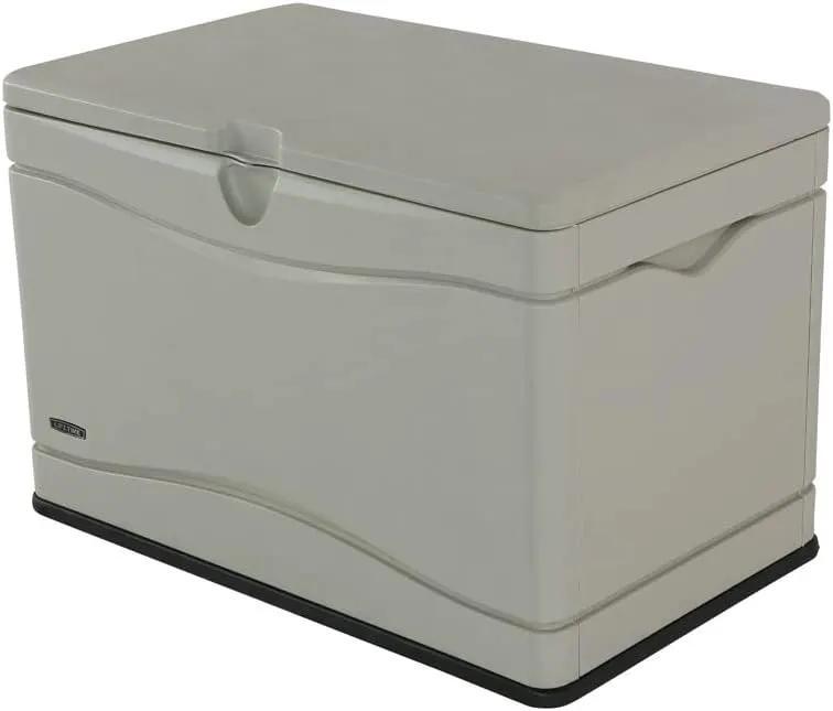 LIFETIME 60059 Black Bottom & Desert (Tan) Sides and Lid Outdoor Storage Box-80 Gal, 80 Gallon, Desert Sand by GreenHaven Gardens
