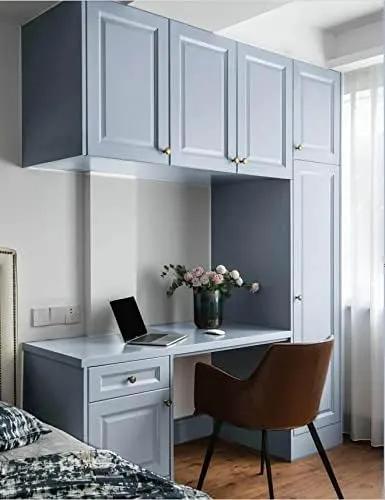 Dimoon 118''x17.7'' Blue Peel and Stick Wallpaper Contact Paper Modern Self Adhesive Wall Paper Removable Renter Friendly Textured Solid Color Shelf Cabinet Vinyl Roll (118''x17.7'',Light Grey Blue) by GreenHaven Gardens