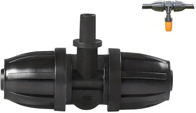 10PCS 5/16 Inch Irrigation Fittings For (5/16" ID X0.43-0.47" OD) Tubing- 1/4 inch Irrigation Tubing, Anti-Drop Locked Barbed Reducing Tee For Drip Hose (BLACK) by GreenHaven Gardens