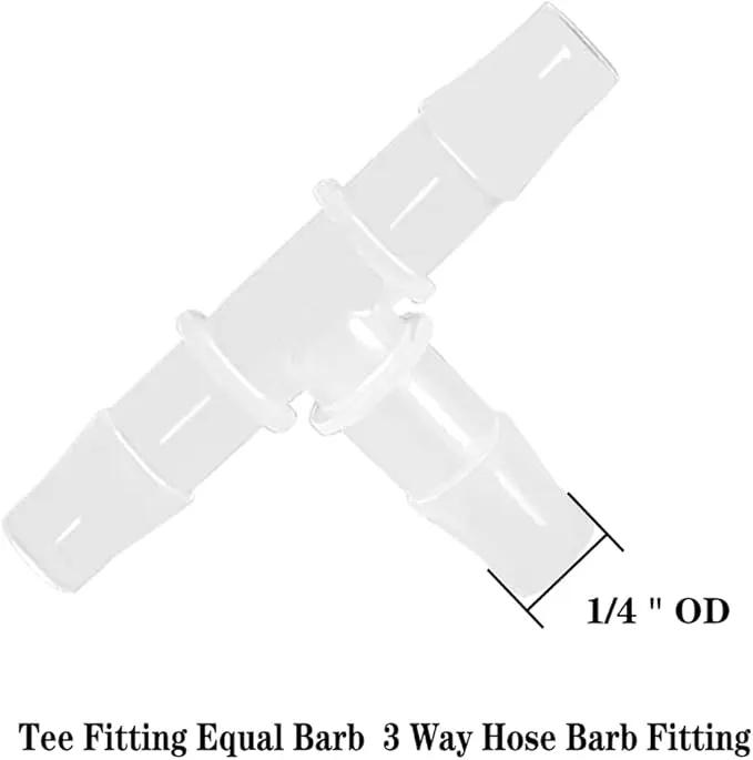 1/4" Tee Fitting Equal Barb 3 Way Hose Barb Fitting Splicer Joint Mender Adapter Union Fitting for Fuel Gas Liquid Air (Pack of 5) by GreenHaven Gardens