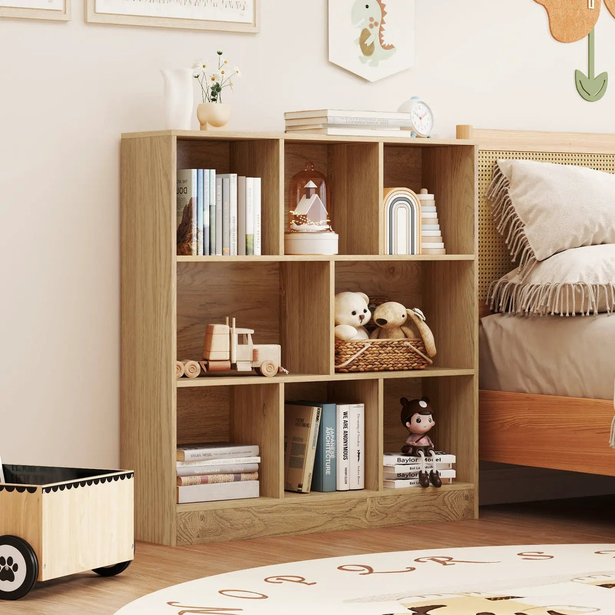 41 Inches 8-Cube Freestanding Bookcase for Kids by DirectDeals