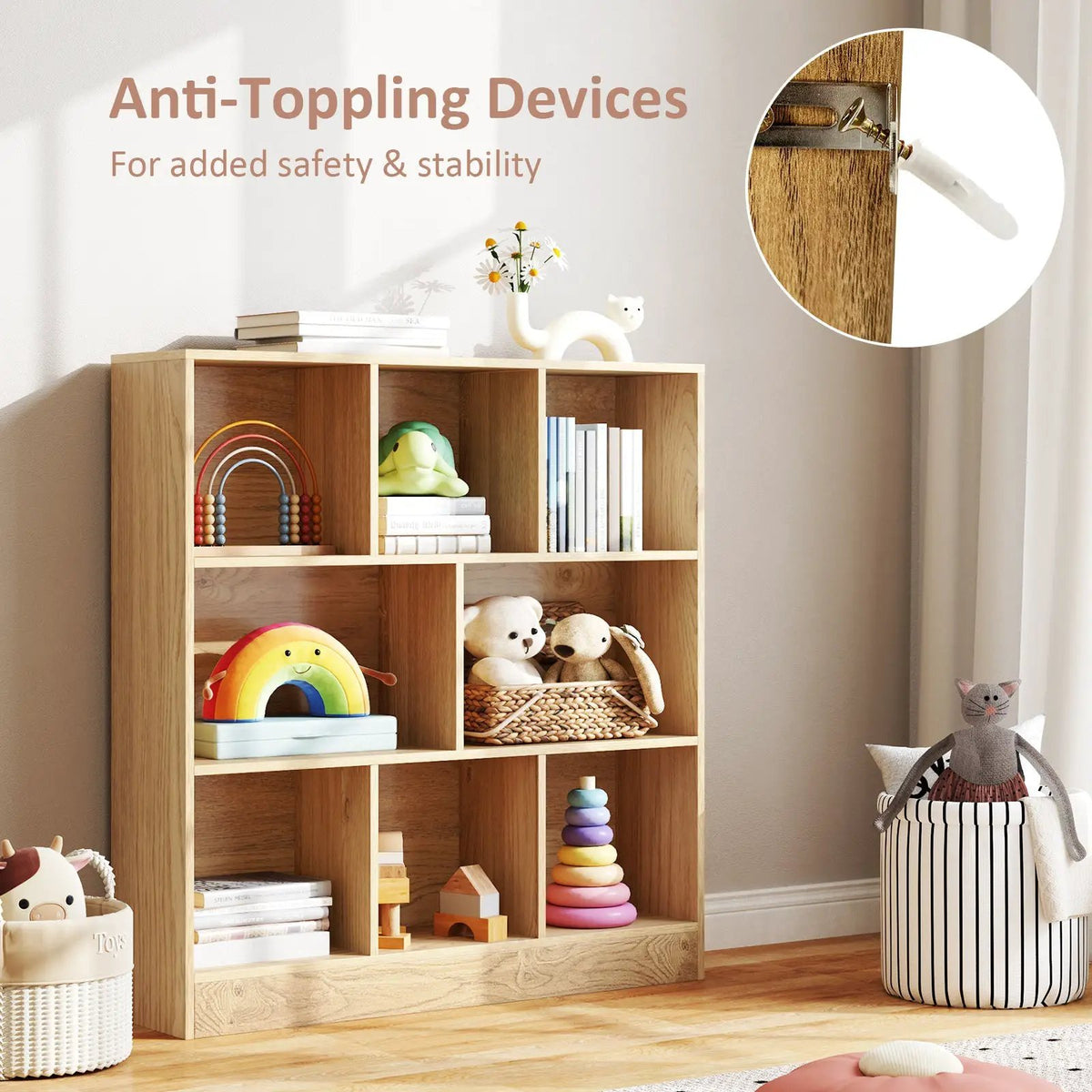 41 Inches 8-Cube Freestanding Bookcase for Kids by DirectDeals