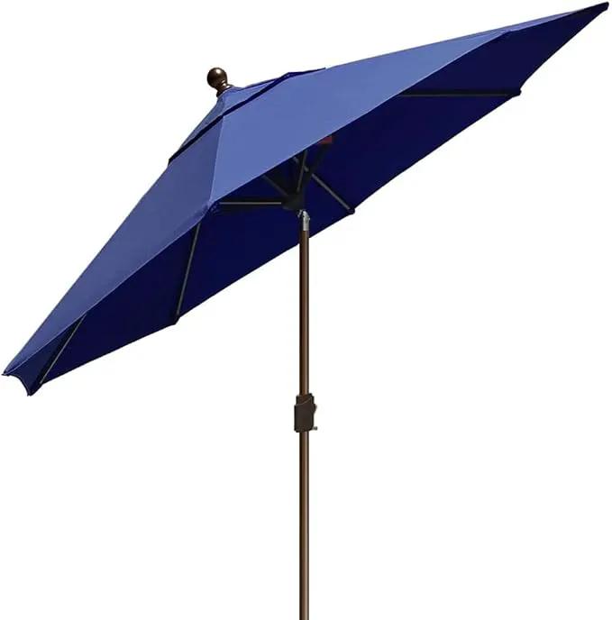 EliteShade USA 10-Year-Non-Fading 10Ft Market Umbrella Patio Umbrella Outdoor Table Umbrella with Ventilation, Navy Blue by GreenHaven Gardens
