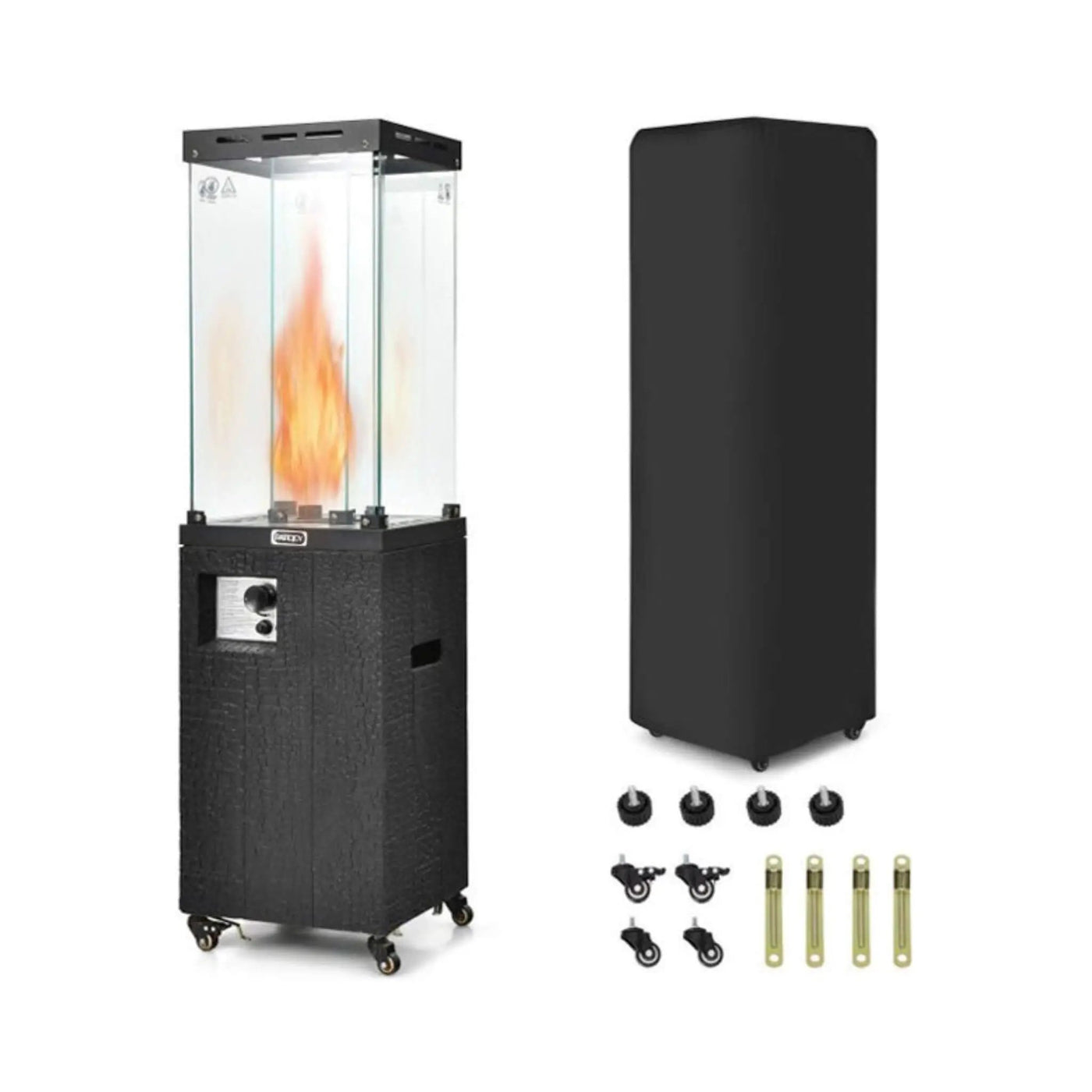 41K BTU Outdoor Propane Gas Patio Heater W/ Lockable Wheels (SAK98052) by SAKSBY WHOLESALE