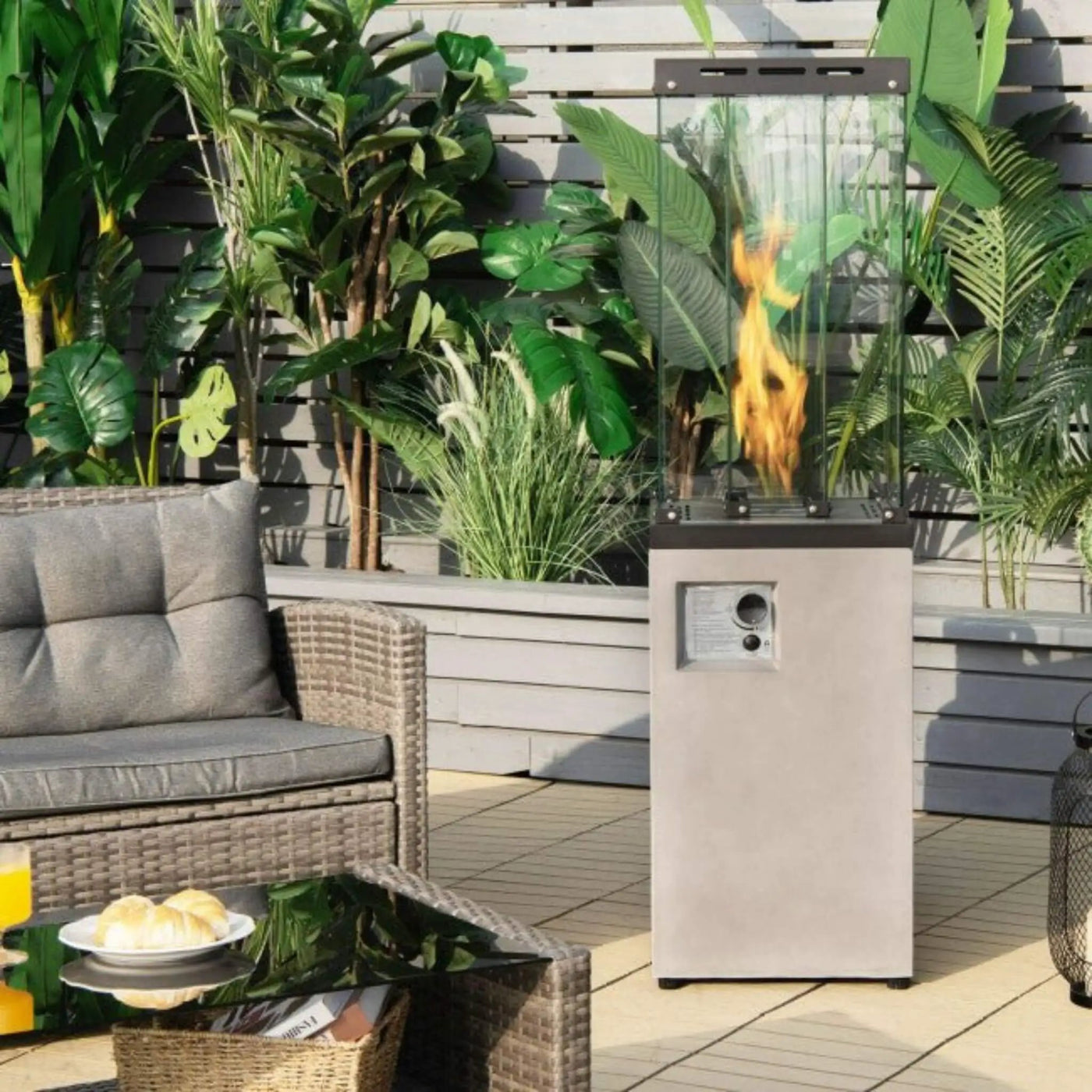 41K BTU Outdoor Propane Gas Patio Heater W/ Lockable Wheels (SAK98052) by SAKSBY WHOLESALE