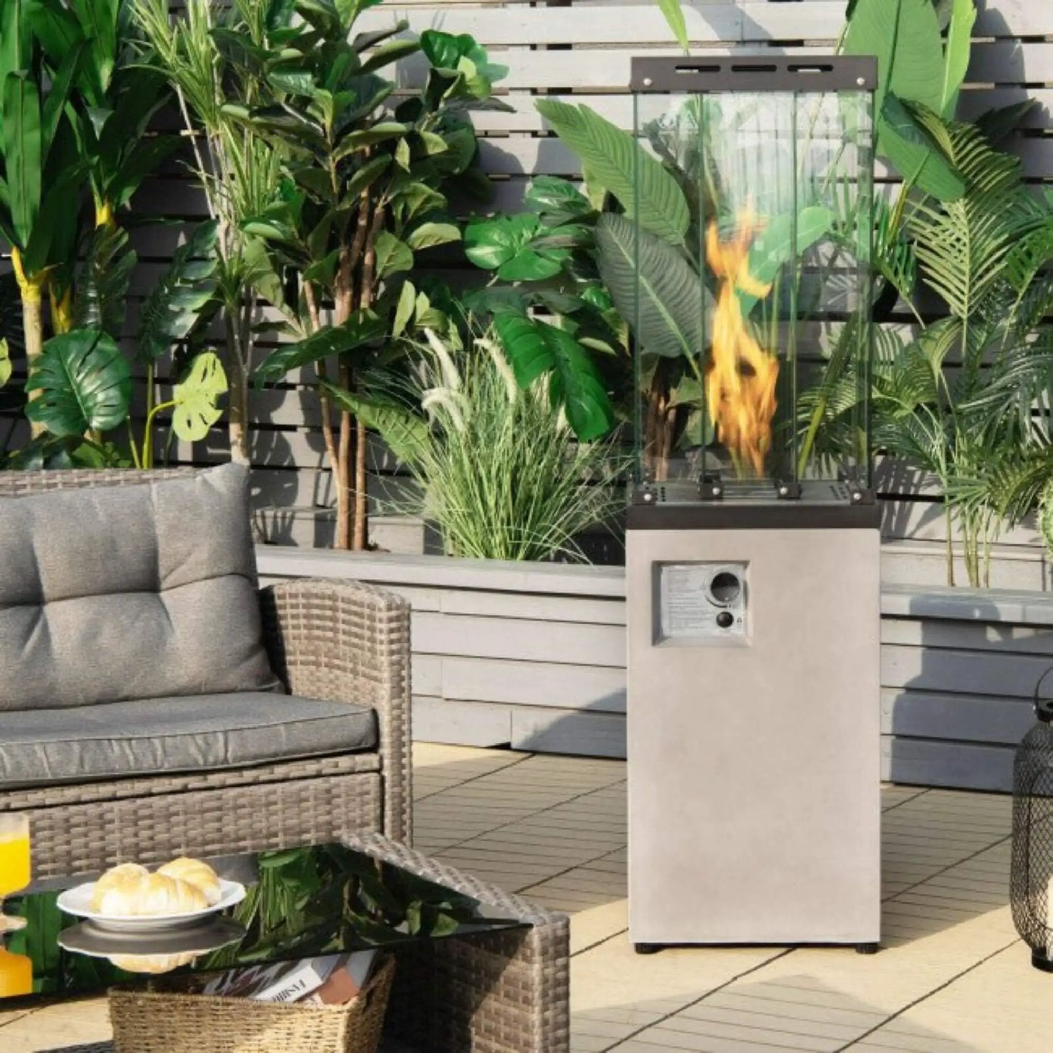 41K BTU Outdoor Propane Gas Patio Heater W/ Lockable Wheels (SAK98052) by SAKSBY WHOLESALE