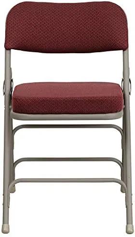 Flash Furniture HERCULES Series Premium Curved Triple Braced & Double Hinged Burgundy Fabric Metal Folding Chair by GreenHaven Gardens