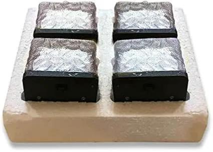 Solar Glass Brick Light - Solar Ice Cube LED Light - Crystal Brick Stone Lamp Garden Courtyard Pathway Patio Pool, Decorative Christmas Festives Ice Rock Cube Lights (4PCS White) by GreenHaven Gardens