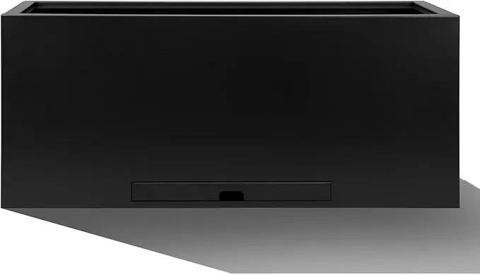 Worth Garden Metal Rectangular Planter Box - Black Powder Coated Steel Planter - 16" H. Tall Heavy Duty Modern Flower Plant Pot - Indoor & Outdoor, Commercial & Residential (16"x12"x36") by GreenHaven Gardens