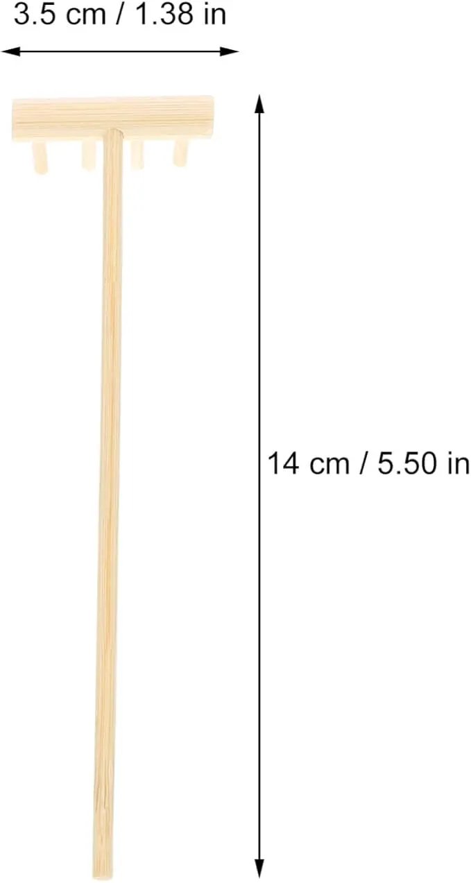 40 pcs Office Table Mini Rakes Rock Drawing Mothers Tool Decoration Serenity Smoothing Push Beige Tools and Zen Garden Gardens Kits Wood for Plants Fathers Hand Four Kits- Kit by GreenHaven Gardens