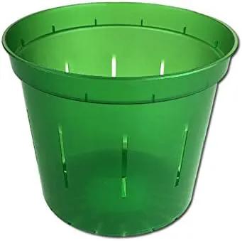 rePotme 4 inch Orchid Pot 3 Pack - Slotted Orchid Pots with Holes for Repotting (Green Emerald) by GreenHaven Gardens