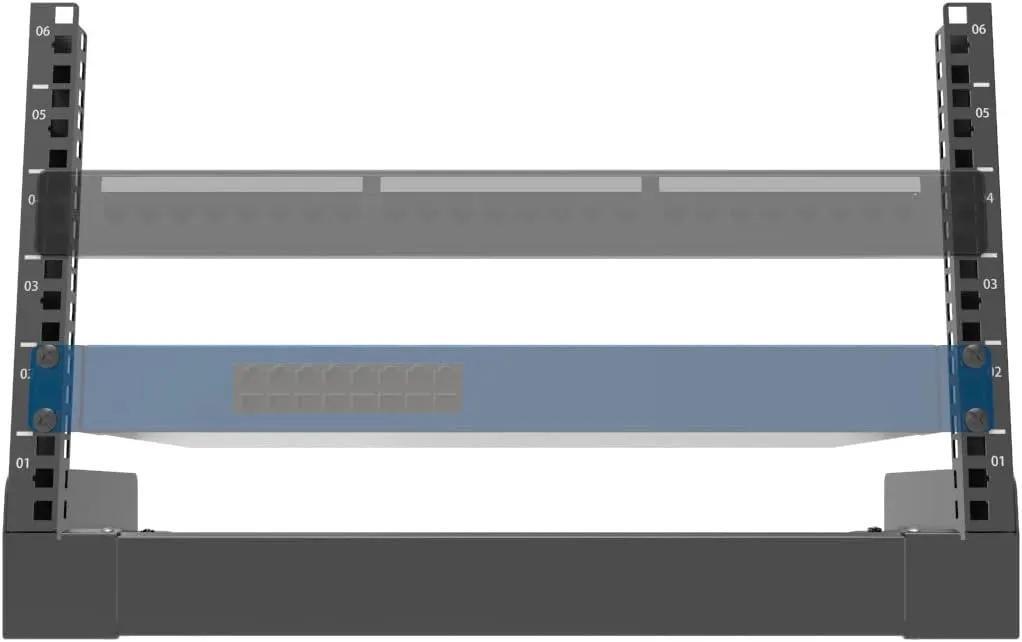 JINGCHENGMEI 6U Desktop Network Rack 19 inches Small Open Frame Rack 2 Post Free-Standing Tabletop Rack for Patch Panel, Data, AV, IT,Studio or Computer Equipment (6U) by GreenHaven Gardens