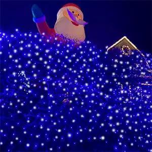 QITONG 4 Pack Blue and White Solar Fairy Lights, Each 33ft 100 LED String Light, 8 Modes Silver Wire Solar Twinkle Lighting for Tree Garden Yard Christmas by GreenHaven Gardens