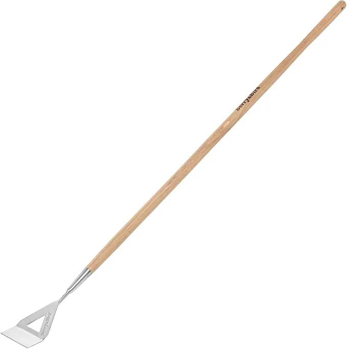 Berry&Bird Dutch Hoe, Stainless Steel Head with Wooden Handle Weeder, Women Heavy Duty Garden Tool for Weeding and Cultivating by GreenHaven Gardens