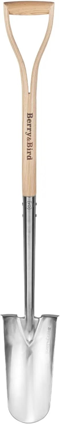 Berry&Bird Trenching Shovel, Garden Drain Spade Shovel with Wood Handle, 42.5" Stainless Steel Gardening Planting Spade, Heavy Duty Root Cutter Shovel Trench Shovel for Digging Transplanting & Edging by GreenHaven Gardens