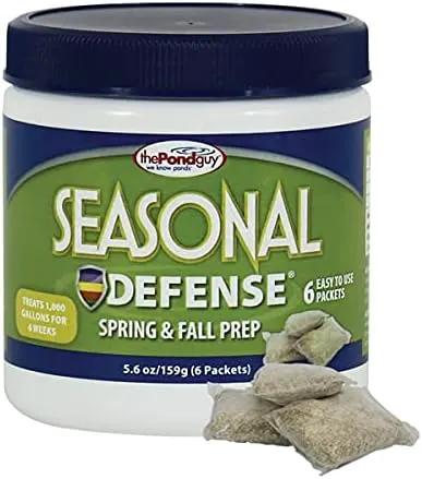 The Pond Guy Seasonal Defense, Spring & Fall Beneficial Bacteria, Barley & Enzymes, Cold Water Pond Sludge & Scum Treatment, Fish & Plant Safe, 6 Packets by GreenHaven Gardens