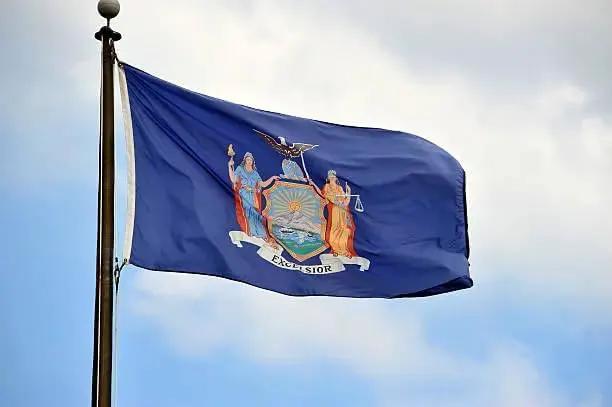 TOPFLAGS New York State Flag 4x6 Outdoor NY Flags Double Sided Embroidered Longest Lasting Heavy Duty Polyester Stronger Brass Grommets 4 Stitched Hemming Perfect for Outside by GreenHaven Gardens