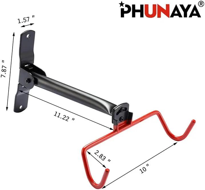 Wall Mount Bike Rack,Bike Hanger Horizontal,Bicycle Holder Heavy Duty,Garage Bike Storage,Garage Organization Bicycle Hook with Rubber,Foldable and Adjustable Angle(2 pack) by GreenHaven Gardens
