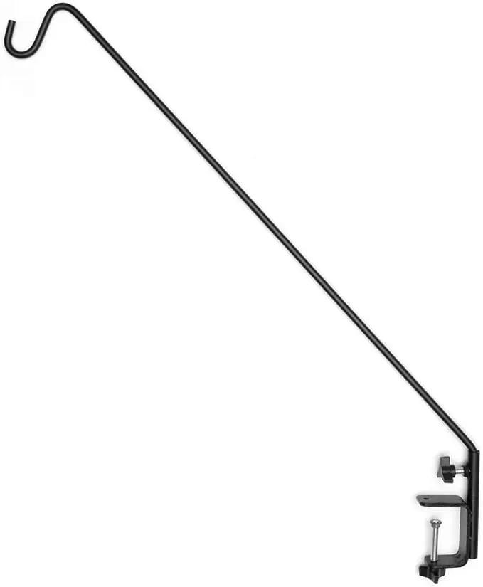 Ashman Deck Hook (1 Pack, 49-Inch Deck Hook), Double Forged Solid Metal Single Piece Rod, Ideal for Bird Feeders, Plant Hangers, Coconut Shell Hanging Baskets, and Lanterns. by GreenHaven Gardens
