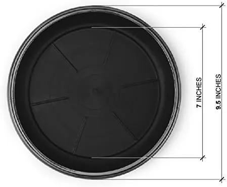 9" Decorative Heavy Duty Tray/Saucer (2 Pack) Rustic Medieval/French Country Look, Pot/Planter Base for Indoor/Outdoor Decor (9 inches, Silver) by GreenHaven Gardens