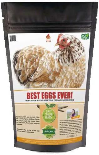 Pampered Chicken Mama Best Eggs Ever! Nesting Herbs for Chickens (4 Pounds) Calcium Supplement for Chickens | Chicken Feed Supplies, Hen Treats for Coops by GreenHaven Gardens