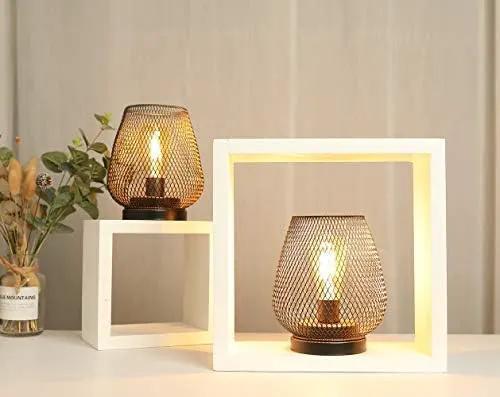 JHY DESIGN Set of 2 Metal Cage LED Lantern Battery Powered Cordless Accent Light with LED Great for Weddings Parties Patio Events for Indoors Outdoors by GreenHaven Gardens
