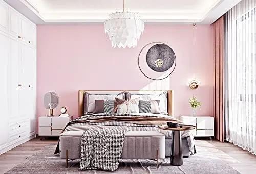 Dimoon 110''x17.7'' Pink Peel and Stick Wallpaper Contact Paper Modern Self Adhesive Wall Paper Removable Renter Friendly Textured Solid Color Shelf Cabinet Vinyl Roll (110''x17.7'',Light Pink) by GreenHaven Gardens