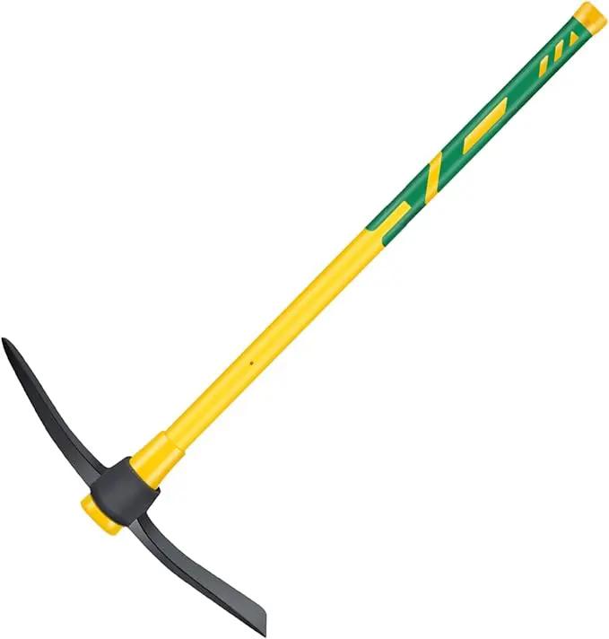 GloriousAMC Heavy Duty Mattock, 36" Fiberglass Handle, Yellow, Steel, Multipurpose Garden Tool, Chopping Soil, Gardening by GreenHaven Gardens