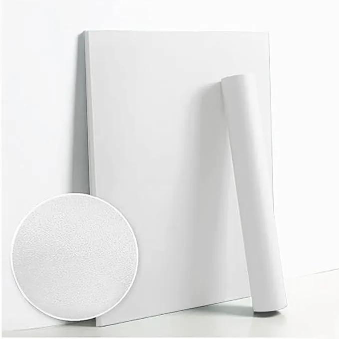 Dimoon 118''x17.7'' White Thicken Peel and Stick Wallpaper Contact Paper Modern Self Adhesive Wall Paper Removable Renter Friendly Textured Solid Color Vinyl Roll (118''x17.7'',White Thicken) by GreenHaven Gardens