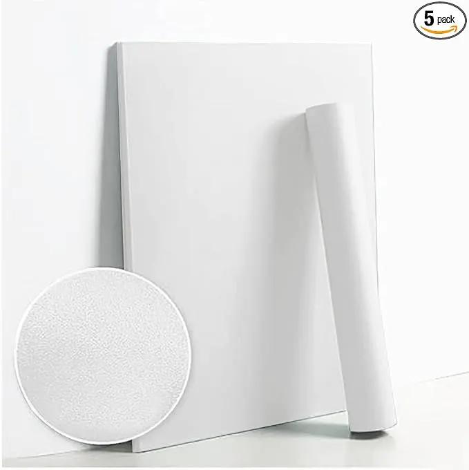 Dimoon 118''x23.6'' White Thicken Peel and Stick Wallpaper Contact Paper Modern Self Adhesive Wall Paper Removable Renter Friendly Textured Solid Color Shelf Vinyl Roll (118''x23.6'',White Thicken) by GreenHaven Gardens