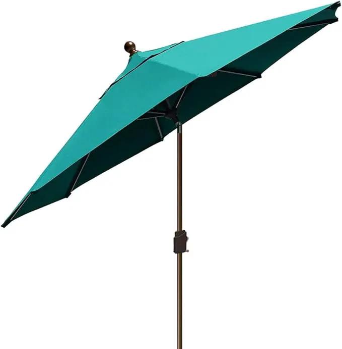 EliteShade USA 10-Year-Non-Fading 10Ft Market Umbrella Patio Umbrella Outdoor Table Umbrella with Ventilation, Teal by GreenHaven Gardens